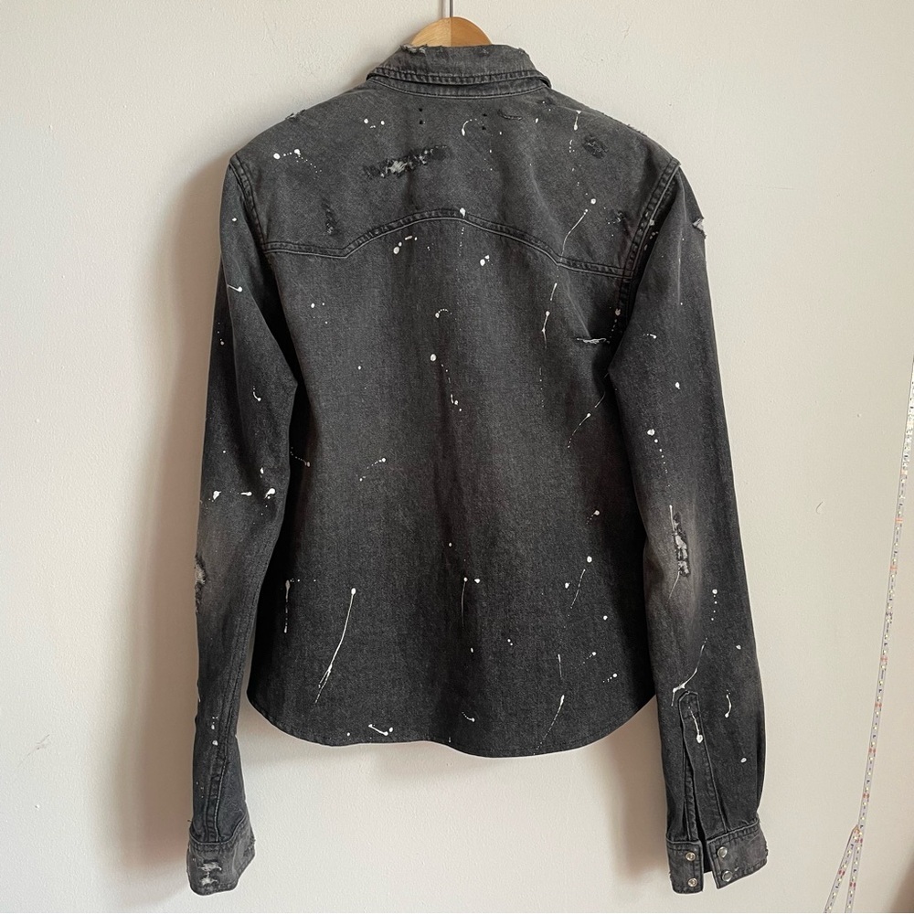 AMIRI Western Denim Paint Shirt In Black S - Picture 7 of 13